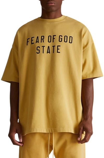 Fear Of God T-shirt Geel Jersey Amber