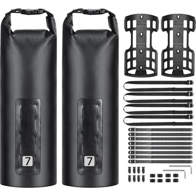 Sac de fourche de vélo 3L 7L Sac étanche à fermeture enroulable Sac de fourche de vélo Sacoche de vélo 7L x 2