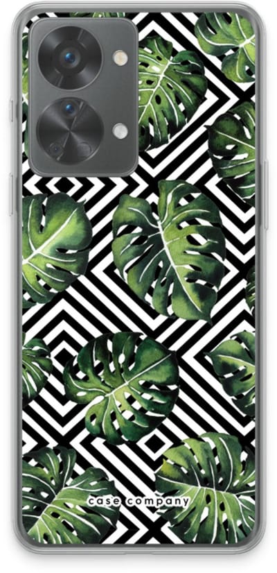 Case Company® - Hoesje geschikt voor OnePlus Nord 2T hoesje - Geometrische jungle - Soft Cover Telefoonhoesje - Bescherming aan alle Kanten en Schermrand
