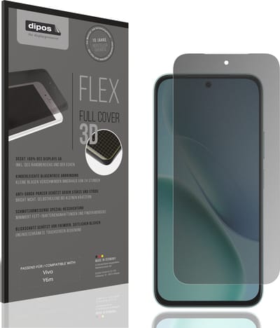 dipos FLEX – Matte Privacy Screenprotector geschikt voor Vivo Y6m | Volledige Schermbescherming | Case-Friendly