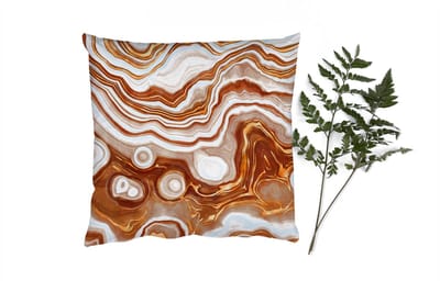 Sierkussens - Kussentjes Woonkamer - 40x40 cm - Goud - Agaat geode - Stenen - Bruin