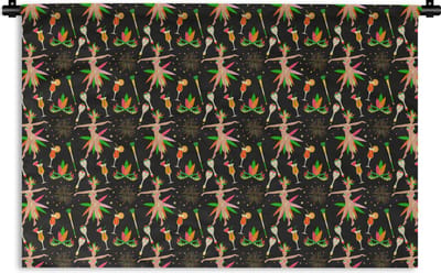 Wandkleed - Wanddoek - Brazilië - Carnaval - Patroon - 180x120 cm - Wandtapijt