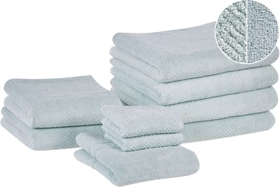 MITIARO - Handdoek set van 9 - Mintgroen - Katoen