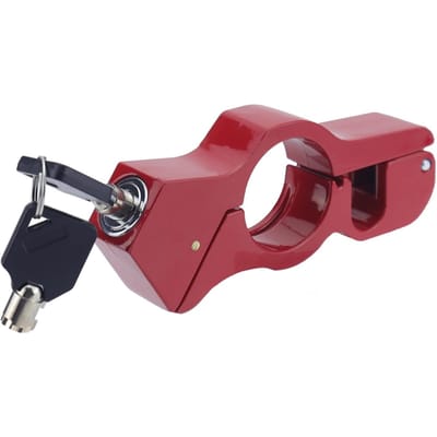 Motorfiets Handvat Lock, Heavy Duty Anti-diefstal Helm en Rem Lock Beveiligt Fiets, Scooter, Bromfiets, ATV (Blauw) rood