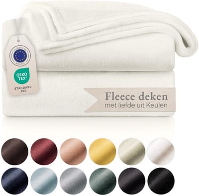 Fleece Deken - Microvezel Plaid - Gezelligheid Thuis - Getest op Schadelijke Stoffen - 130x150 cm - Wit