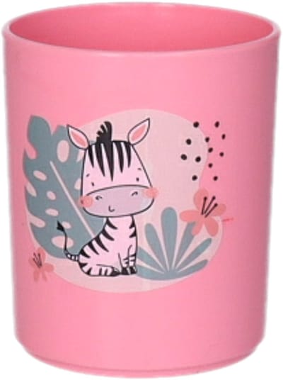 Plasticforte onbreekbare Drinkbekers - kunststof - 350 ml - oranje - zebra - kinderen - camping - mokken