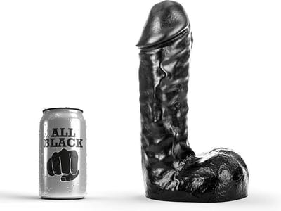 All Black Klassieke Dildo 24,5 x 6 cm - zwart