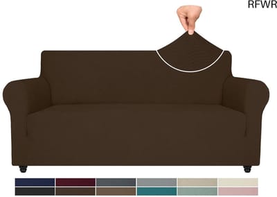 RFWR® Rekbare Bankhoes voor 3 Zits Bank - Elastische Meubelhoes met Anti-slip en Krasbestendige Stof