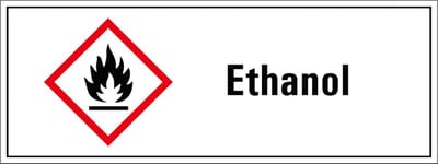 Ethanol GHS tekststicker 200 x 75 mm