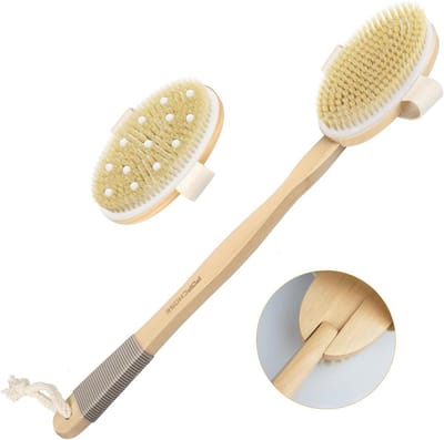 Lichaamsborstel voor een Gladdere Huid – Exfoliator en Rugschrobber met Lange Steel