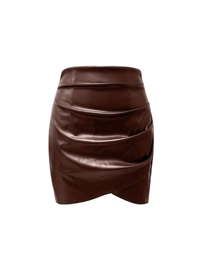 Livano Leren Rok - Broek - Legging - Dames - Jurk - Latex - Bruin - Maat S