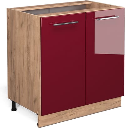 Vicco Fame-Line Keukenonderkast – 80 cm met legplank, zonder werkblad Bordeauxrode hoogglans