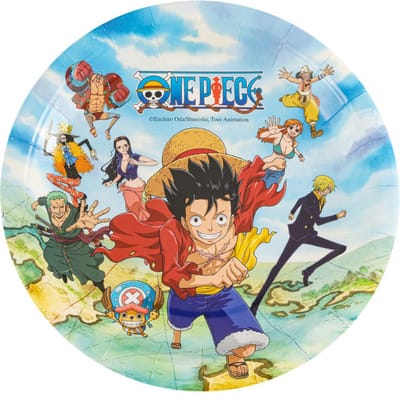 CHAKS - 8 Kartonnen bordjes 23 cm One Piece