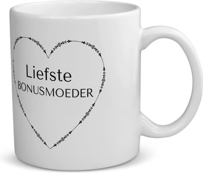 Akyol - liefste bonusmoeder koffiemok - theemok - Mama - de liefste bonusmoeder - moeder cadeautjes - moederdag - verjaardag - geschenk - kado - moeder artikelen - 350 ML inhoud