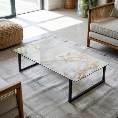 Coloray Tafelblad - Los Tafelblad - 100x50 cm - Wit - Rechthoek Glazen Tafelblad - Glas Voor Tafelblad - Tafelblad Van Glas - Tafelblad Vierkant - Salontafel Blad woonkamerdecoratie