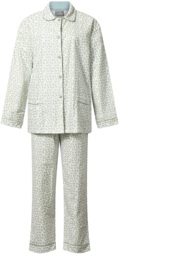 Lunatex - klassieke dames pyjama 641977 - flanel - green egg - maat S