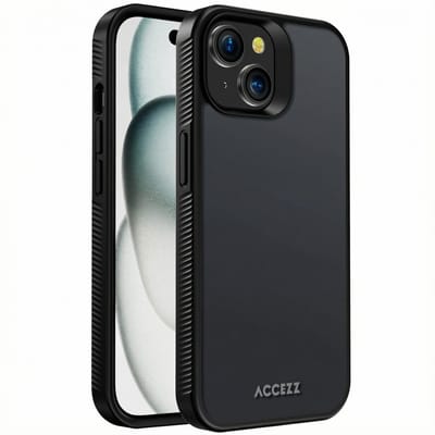 Accezz Hoesje - Geschikt voor Apple iPhone 15 - Frosted Backcover - Zwart