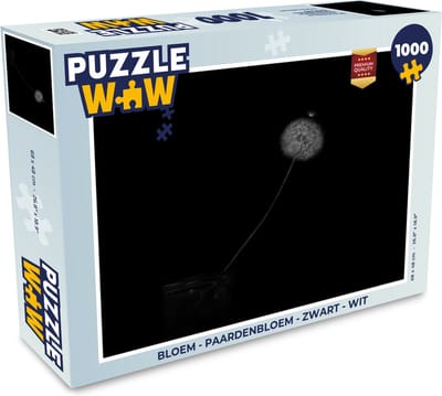 Puzzel Bloemen - Paardenbloem - Zaden - Zwart - Wit - Legpuzzel - Puzzel 1000 stukjes volwassenen