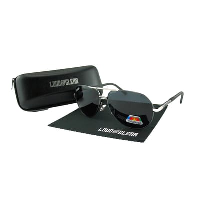 LOUD AND CLEAR® - Zonnebril - Piloten Zonnebril - Pilotenbril - Piloot - Heren - Zilver - Gepolariseerd - Polariserend