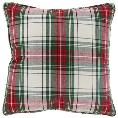 Unique Living kerst tartan kussen 45x45cm -