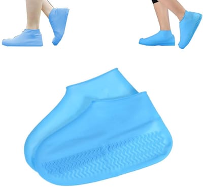1 paar overschoenen, regenlaarzen, waterdichte overschoenen voor buiten, antislip en opvouwbaar, geschikt voor wandelen, regenachtige dagen, kamperen en gebruik binnenshuis (29*16,5 cm, blauw)