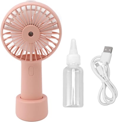Handventilator Vernevelaar - Draagbare Ventilator - Persoonlijke Verkoeling - Spray Hydratatie Functie - 2000mAh Batterij - Roze
