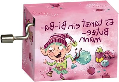 Muziekklokje Bi-Ba-Butzemann - Kindermelodie Speelgoed - Baby Vermaken - Resonantie Hout - 8.5 x 4.8 x 3.2 cm - Multicolor