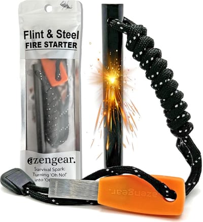 Outdoor Vuurstarter - Weerbestendige Ferrostaaf en Stalen Striker voor Camping en Survival