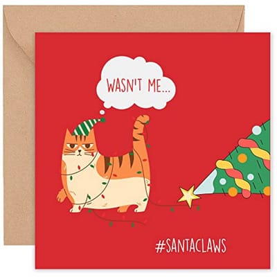 Grappige Kerstkaart voor Iedereen - Humoristische Kaarten voor Familie en Vrienden - Handgemaakt Luxe Geschenk 14cm