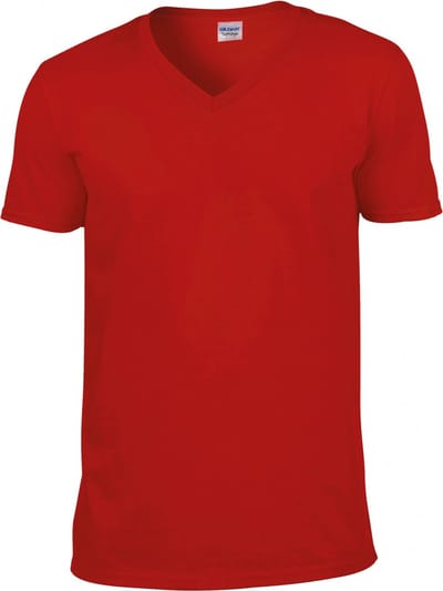 Gildan Softstyle Euro Fit Adult V-neck T-shirt GI64V00 - Red - M