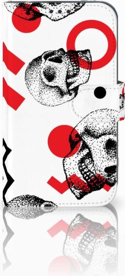 Boekhoesje voor Telefoonhoesje met Naam Samsung Galaxy Xcover 4 | Xcover 4s Skull Red