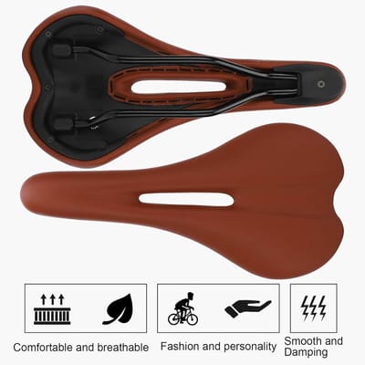 Fietszadel - Comfortabel zadel - Fietsen - Hol ontwerp - 323 Gram - Bruin