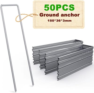 50 Stuks Stevige Grondharingen 150x36mm - Camping, Onkruidvlies & Omheining Bevestigen