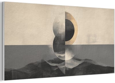 Akoestisch wandpaneel 80x40 cm - Vilt schilderij Cirkels - Schaduw - Abstract - Akoestische panelen - Geluidsdempende wanddecoratie - Geluidsisolatie woonkamer - Muurdecoratie geluidspanelen