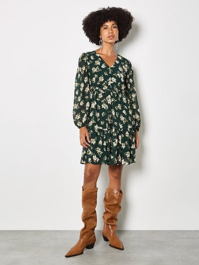 Chiffon mini-jurk met bloemenprint