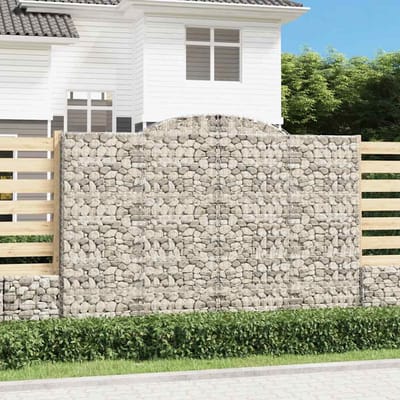vidaXL - Schanskorven - 12 - st - gewelfd - 300x50x200/220 - cm - ijzer