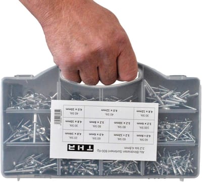 Blindklinknagels Assortiment - Popnagels Set - Bevestigen van Materialen - Aluminium met Stalen Pen - 600 Stuks - Zilverkleurig