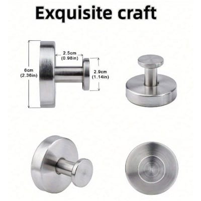 4 stuks Zuignaphaken voor Douche, Roestvrij Staal Waterdichte Zuignaphaken, Haken zonder Boren, voor Douche, Badkamer, Keuken, Montage Suction Cup Type - Silver (4PCS) veelkleurig