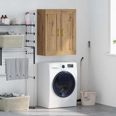 vidaXL - Wandkast - Artisan - Eiken - 69,5 - x - 34 - x - 90 - cm - Bewerkt - hout