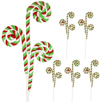 Dailygoods- Kerstsuikerstok 40cm - 6 Stuks - Polyester - Kerstboomversieringen - Feestdecoratie - Flexibele vormen - Zacht pluche - Kerstdecoratie