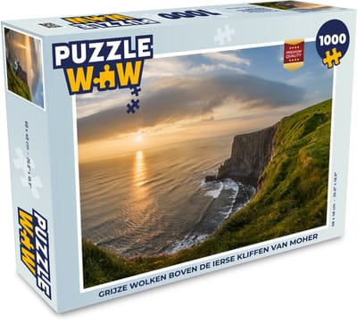 Puzzel Grijze wolken boven de Ierse Kliffen van Moher - Legpuzzel - Puzzel 1000 stukjes volwassenen