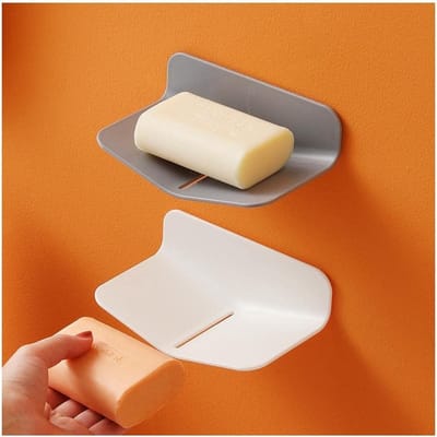 Badkamer Opberger - Zeepbakje Douche - Ruimte Besparen - Schadevrije Montage - 14.5 cm Lengte - Wit