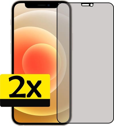 Screenprotector - Geschikt voor Apple iPhone 12 Mini - 2 Stuks - Privacy Filter - Beschermglas - Gehard Glas - Tempered Glass - Screen Protector