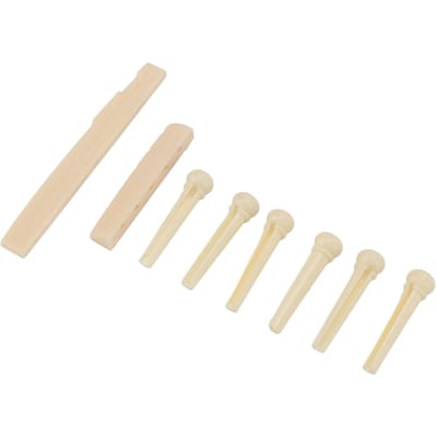 Folk Gitaar Topkam Zadel ABS met 6 stuks Brugpinnen Instrument Accessoire Set Kit voor Vervanging beige