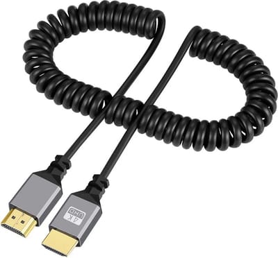 DrPhone MicroFlex - HD Streaming Kabel - Uittrekbaar tot 2.4M - HDMI Tot HDMI 2.0 - 1080P - 60Hz - Streamen - Flexibel Spiraal Kabel - Zwart