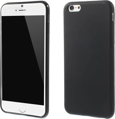 Peachy Zwart TPU hoesje geschikt voor iPhone 6 6s effen silicone cover Black extra grip