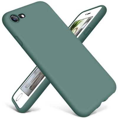 Shieldcase Siliconen hoesje met camera bescherming geschikt voor Apple iPhone SE 2022 - optimale bescherming - siliconen hoesje - backcover - donkergroen