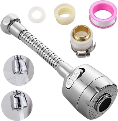 360° Draaibare Keukenkraan Sprayer Hoofdvervanging met Waterbesparende Filter en Diffuser - Ideaal voor Efficiënt Watergebruik en Gemakkelijk Schoonmaken (16.5 cm Lang)