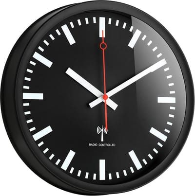 Stille Radio Wandklok Zwart - Met Nauwkeurige Tijdsaanduiding en Sweep Uurwerk