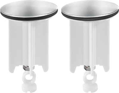 Verstelbare Hoogte Afvoerstopper Set van 2, Messing en Chroom, Universele 40mm Stopper voor Badkamer, Duurzaam en Stijlvol, Ideaal voor Afvoer en Sanitair